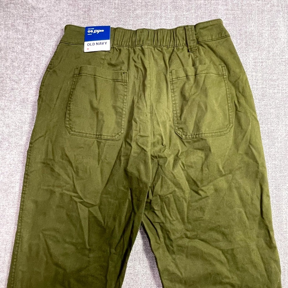 Old Navy OGC Chino Pants Womens Medium Olive Green High Waisted Tapered Straight - Picture 10 of 12